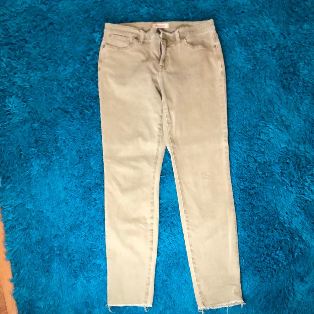 Green madewell jeans with ripped ankles